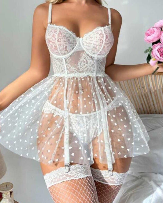 Hearts Aflutter Lace Lingerie