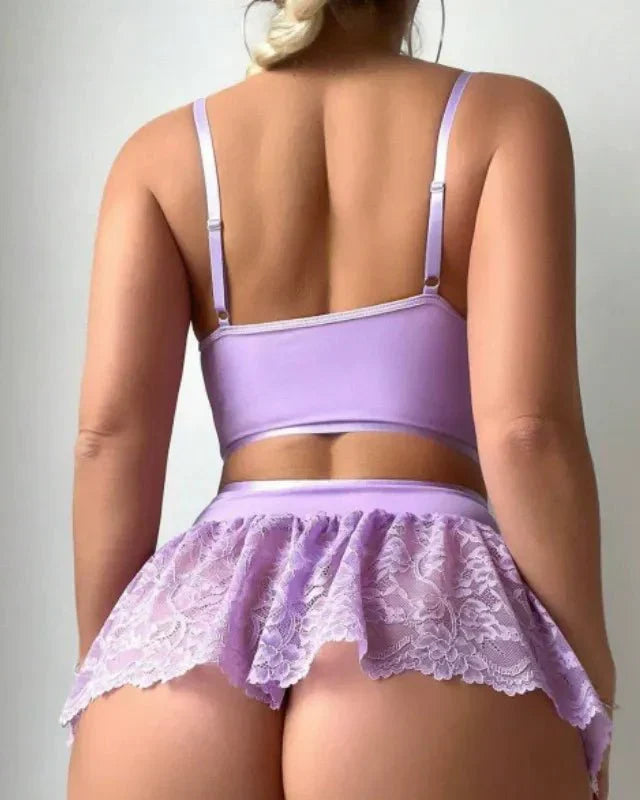Lilac Lace Fantasy Lingerie set