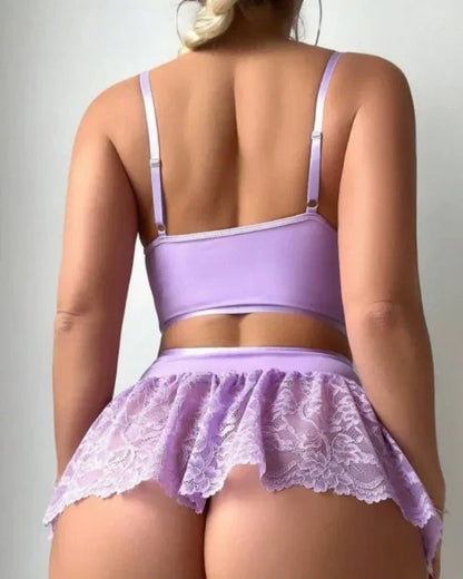 Lilac Lace Fantasy Lingerie set