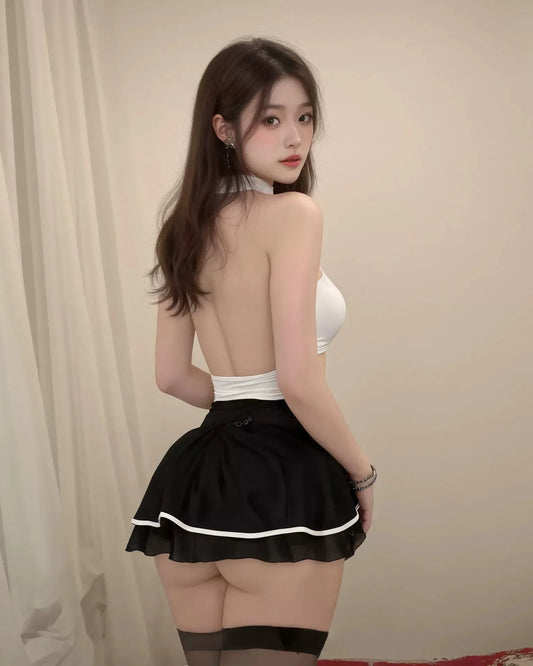 Monochrome Tease Rolepaly Lingerie Set