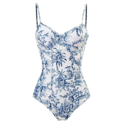 Monokini Sea Blue Swimwear with Sarong By