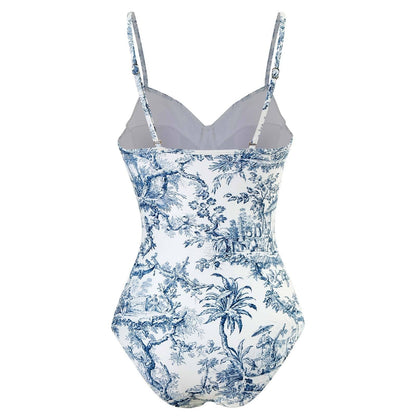 Monokini Sea Blue Swimwear with Sarong By