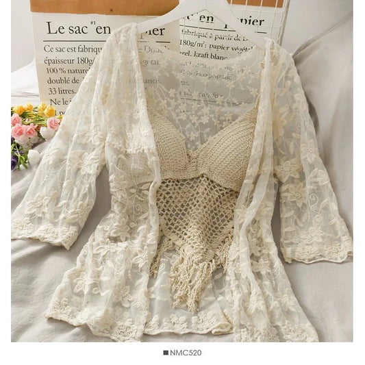 Three Piece Crochet Beach Resort Set - Three Piece Crochet Set By