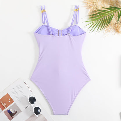 One Piece Cut Out Swimwear With Slimming Skirt By