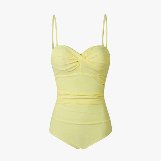 Pastel Color Ruched Slimming Monokini By