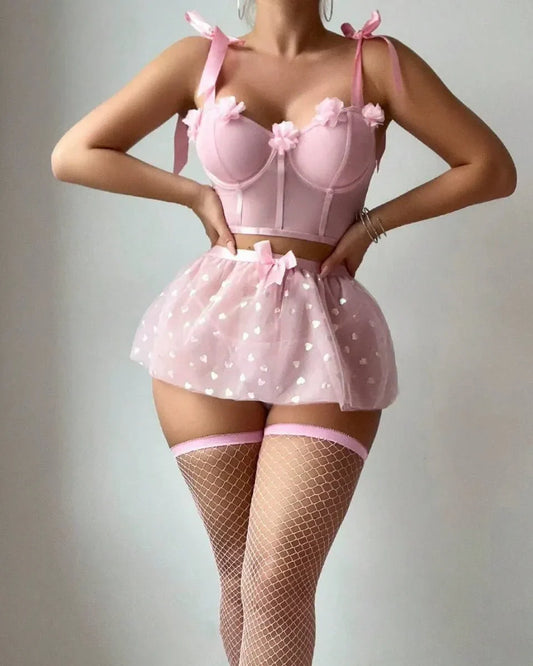 Pink Puff Fantasy Babydoll Lingerie