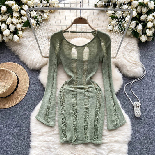 Textured Low Back Coverup Dress By