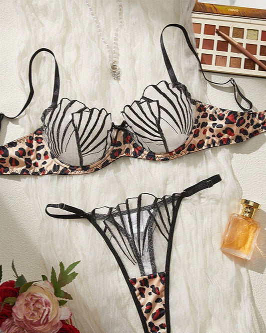 The Virgin Myth Lace Illusion Bra & Thong Set