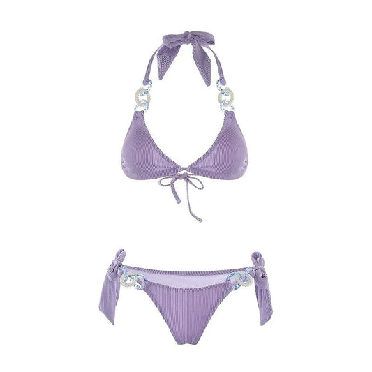 Two Piece Bikini Set With embellished Rings By