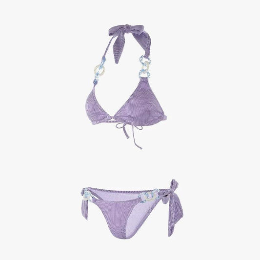 Two Piece Bikini Set With embellished Rings By