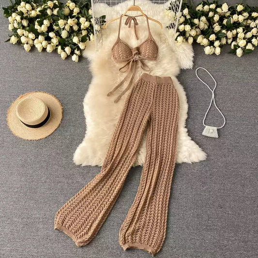 Two Piece Crochet Beachwear Resort Set