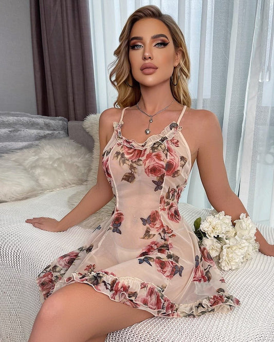 Yvette’s Rose Babydoll Lingerie